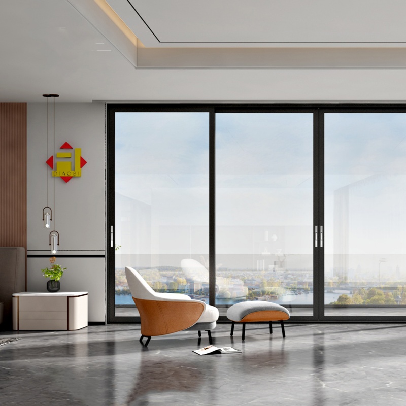 Hotel Double Glazing Sliding Doors with Screen Mesh Aluminium Sliding Door_copy