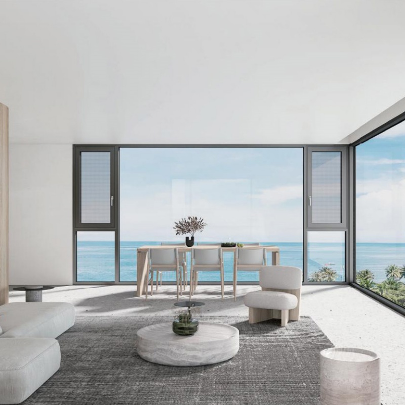 Expediency Opening and Closing Silky Smooth Used Well Aluminium Alloy Frame Beauty Good Casement Double Windows