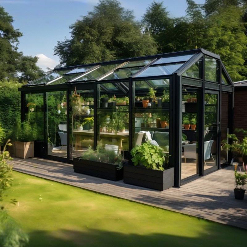 Custom Aluminum Electric Movable Sunroom Contemporary Villas and Commercial Buildings Modern Design Sunroom