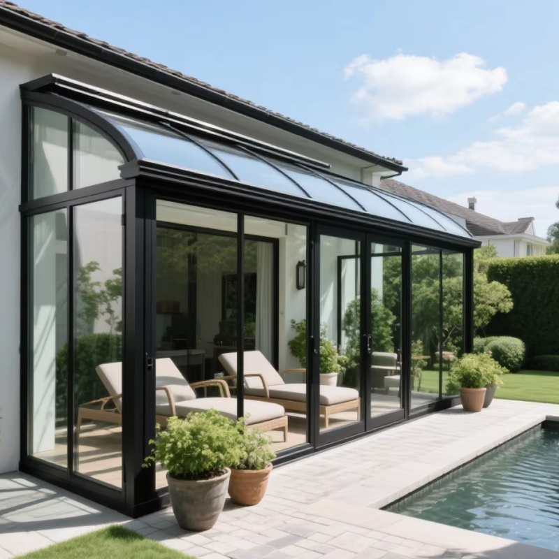 Frame Motorized Remote Control Low Noise Weather Resistant Outdoor Living Space Mobile Aluminum Retractable Sunroom