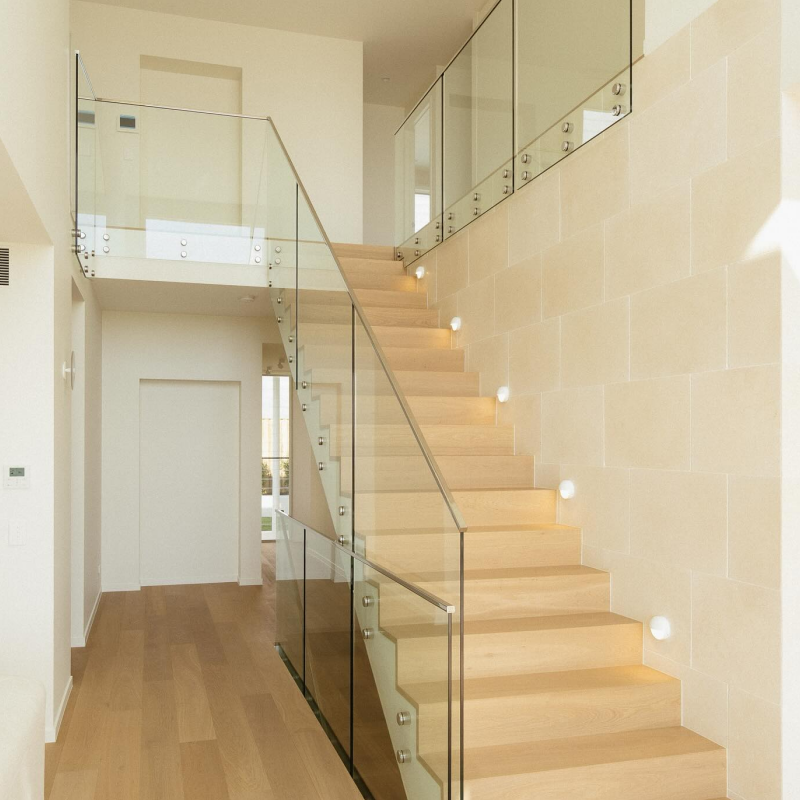 Frameless Tempered Glass Railing System for Balcony Staircase Commercial Residential Architecture Projects