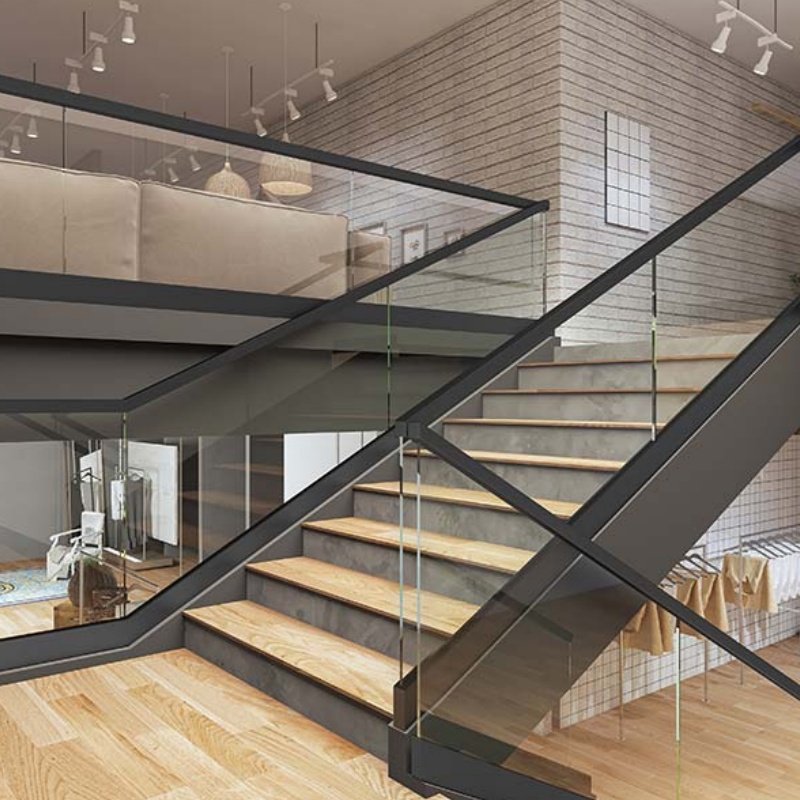 Commercial Grade 19mm Thick Toughened Glass Railing for Shopping Mall Station Public Area