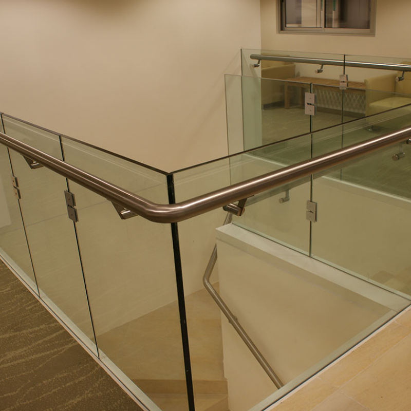 Tempered Glass Balustrade Stainless Steel Handrail System for Balcony Staircase Safety