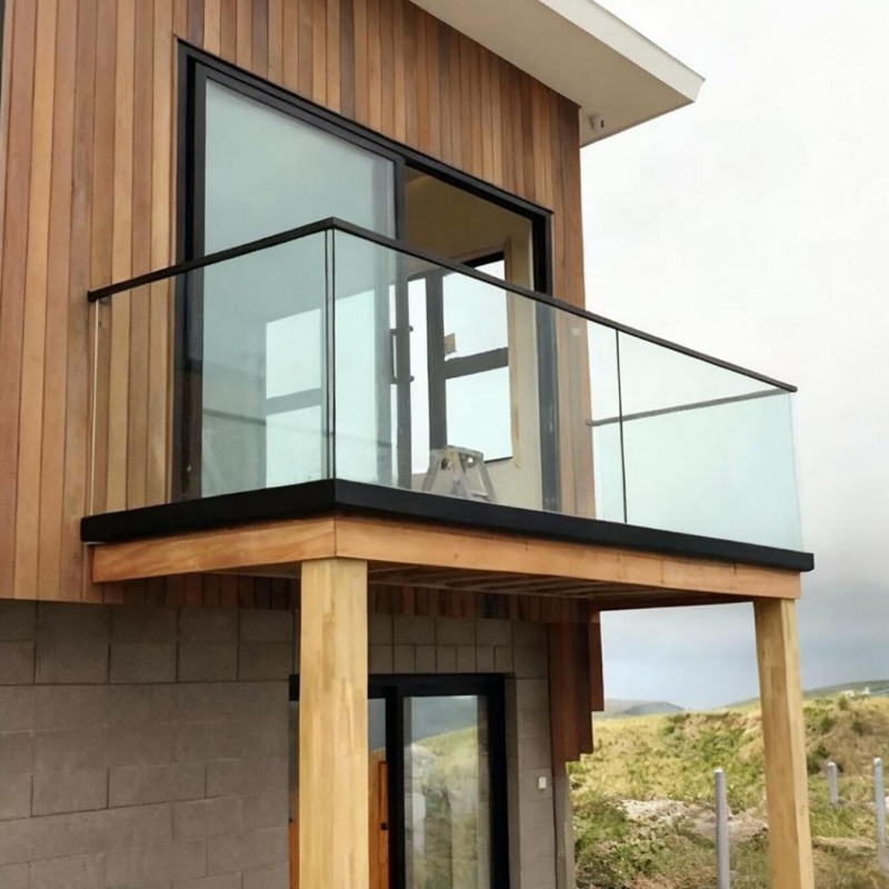Frameless Tempered Glass Fence Stainless Steel Handrail System for Balcony Safety