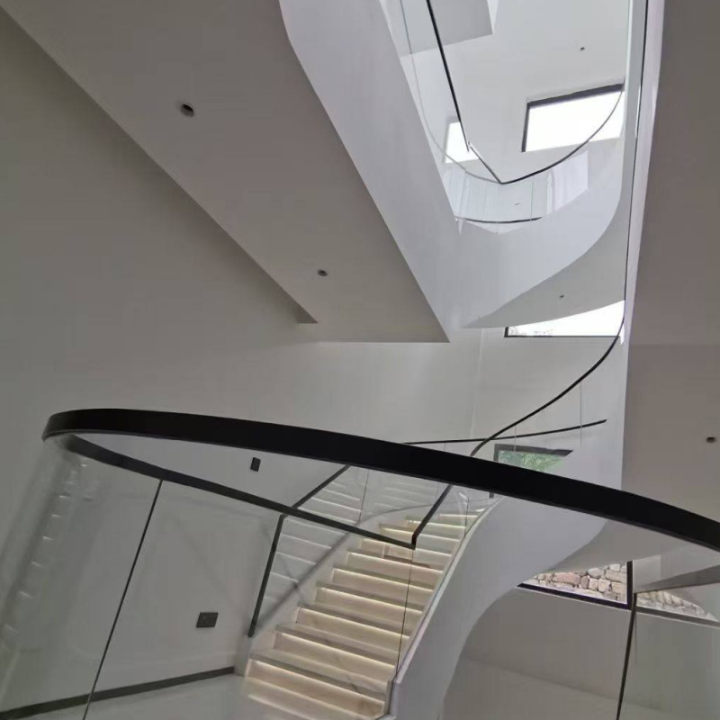 Tempered Glass Balustrade Stainless Steel Handrail System for Balcony Staircase Safety