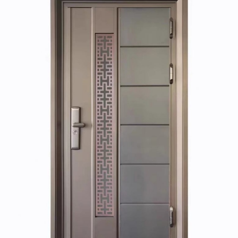 Wholesale Factory Sale High End Luxury Entrance Door for Villa House Customizable Pattern Size Security Aluminum Metal Stainless Steel Door