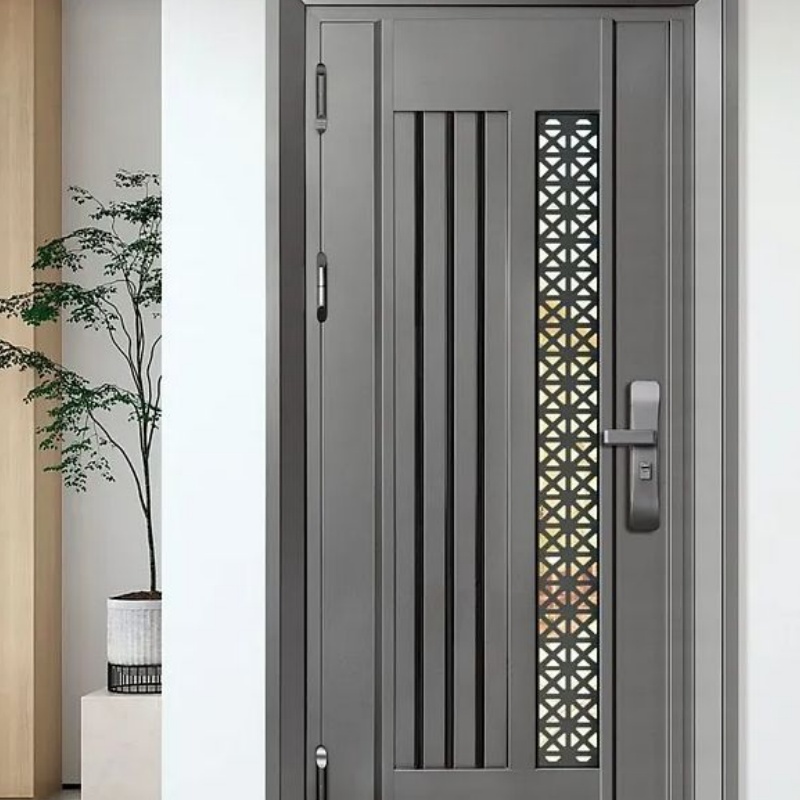 Modern Style Interior Stainless Steel Door Double Swing Open High Security Steel Door