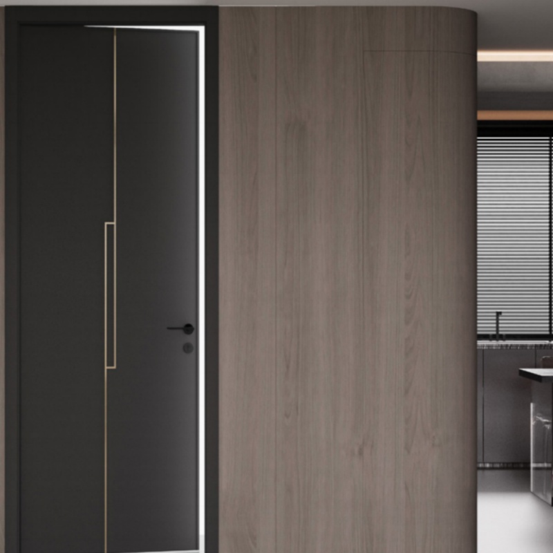 Indoor MDF Skin with PVC / Wood Veneer Hollow Particle Board Core Wood Entry Door Exterior Interior Doors