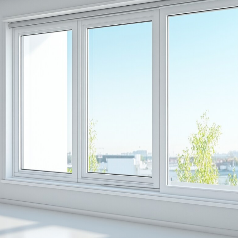 UPVC Sliding Windows Three Tracks PVC UPVC Sliding Windows