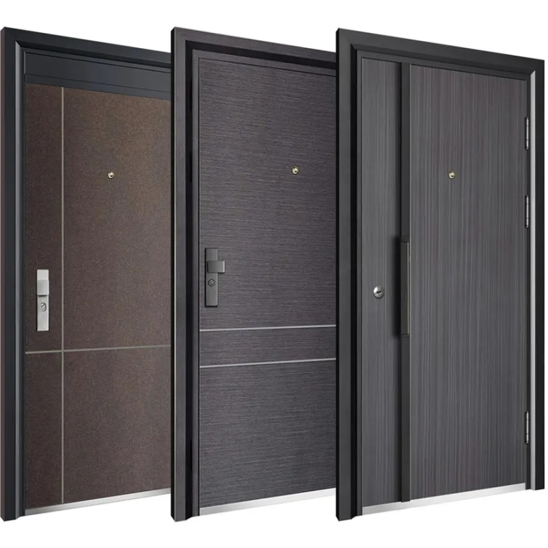 Wholesale Factory Sale High End Luxury Entrance Door for Villa House Customizable Pattern Size Security Aluminum Metal Stainless Steel Door