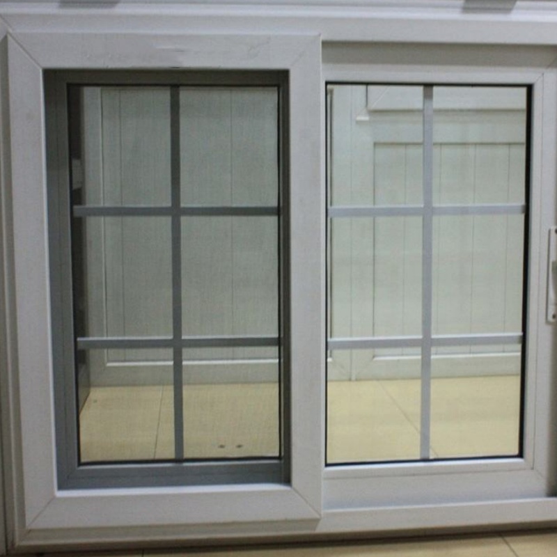 Modern Design Security Energy Efficient Grill Design UPVC PVC Sliding Window for Kitchen
