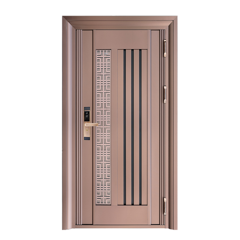 Wholesale Factory Sale High End Luxury Entrance Door for Villa House Customizable Pattern Size Security Aluminum Metal Stainless Steel Door
