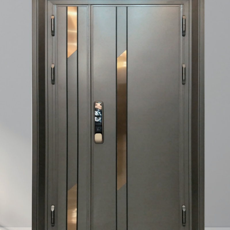 Wholesale Factory Sale High End Luxury Entrance Door for Villa House Customizable Pattern Size Security Aluminum Metal Stainless Steel Door