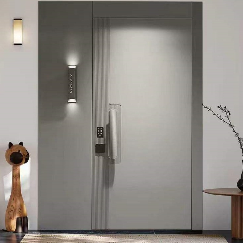 Modern Style Interior Stainless Steel Door Double Swing Open High Security Steel Door