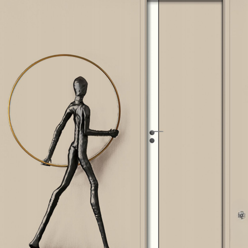 Indoor MDF Skin with PVC / Wood Veneer Hollow Particle Board Core Wood Entry Door Exterior Interior Doors