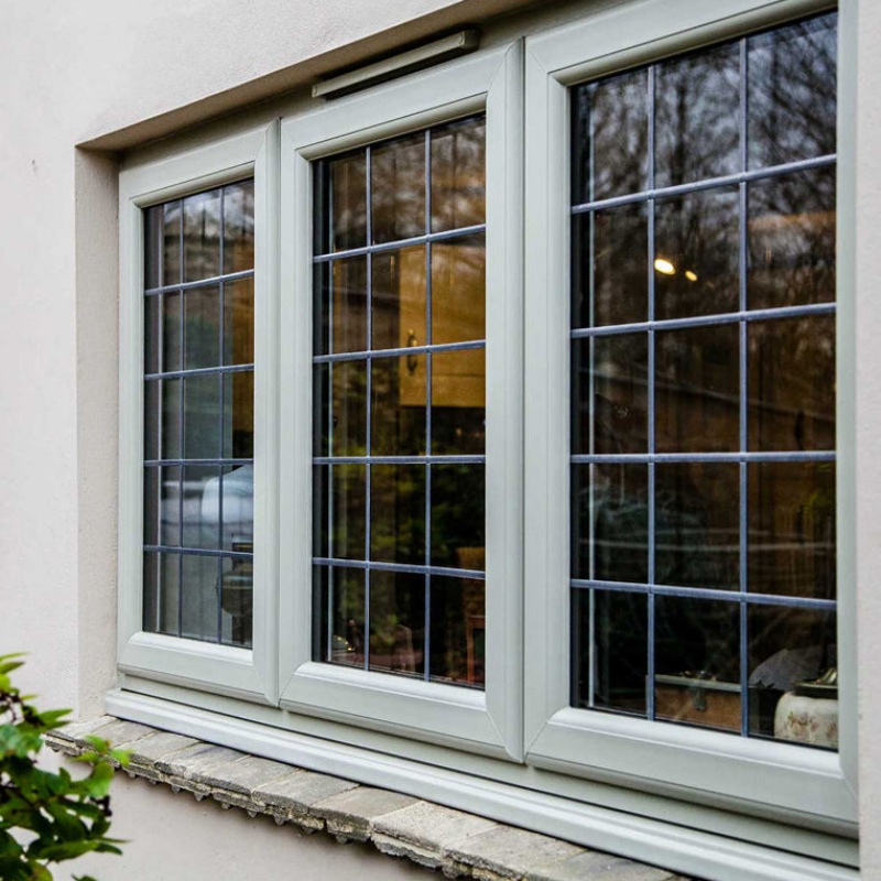 Tryba European Style UPVC PVC Double Tempered Glazed French Windows for Residential