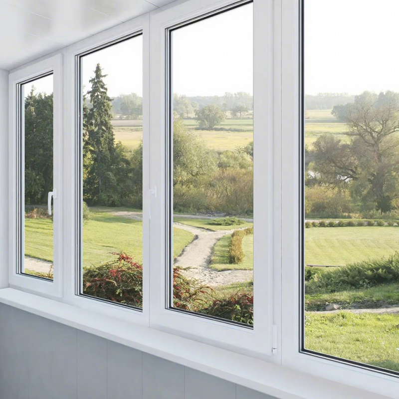 Tegood High Quality Customized Vinyl Double Glazing Sliding Windows PVC Window