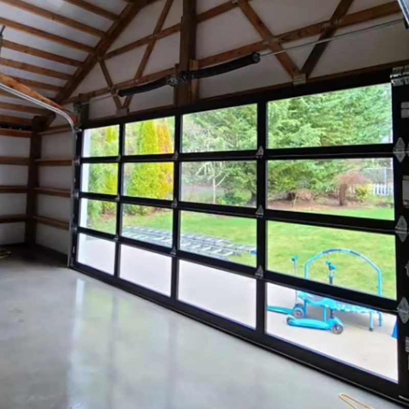 Manufacturer Wholesale Metal Steel Aluminum Garage Doors in Black with Custom Size