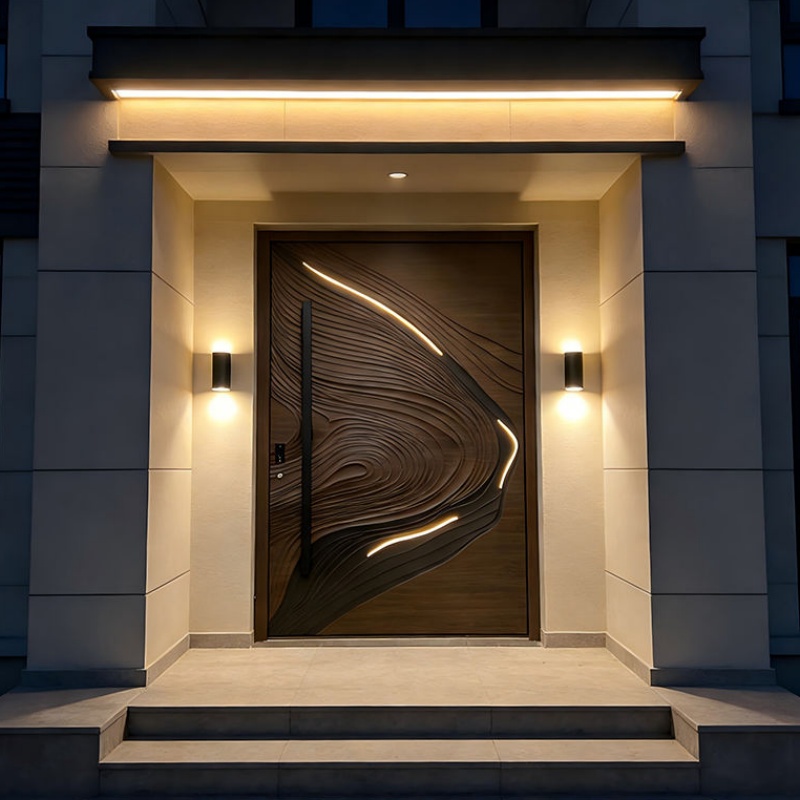 Modern Minimalist Glass Door Stainless Steel Aluminum Door Factory Manufacturer