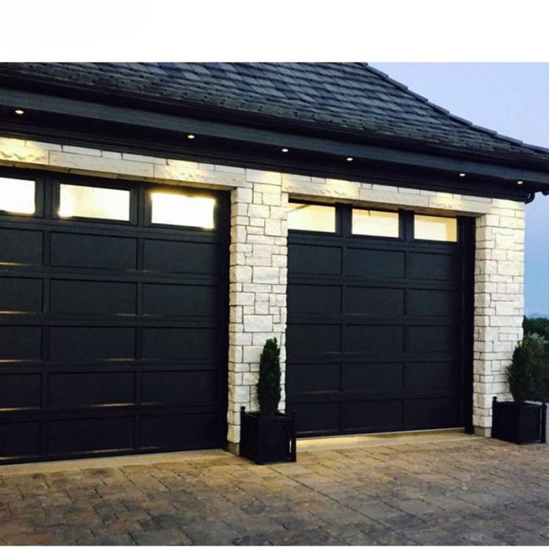 Manufacturer Wholesale Metal Steel Aluminum Garage Doors in Black with Custom Size