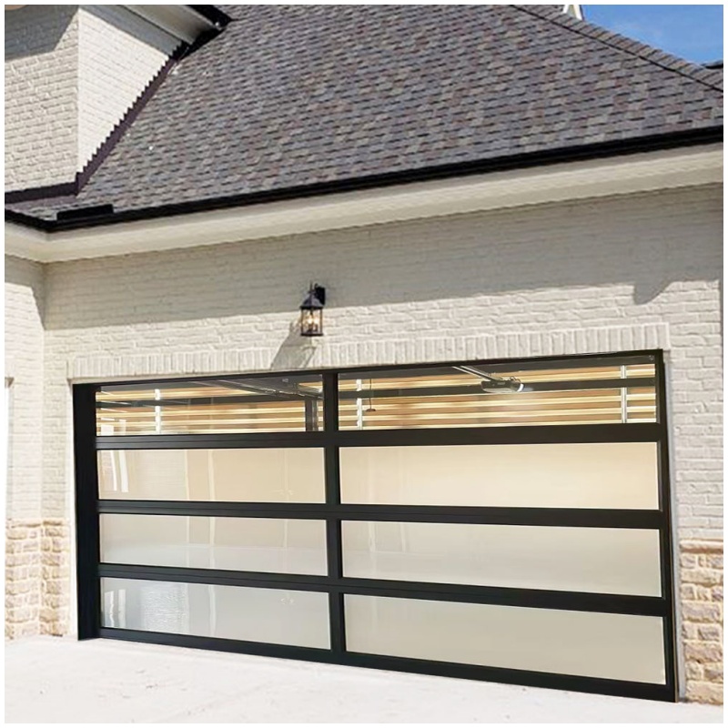 Manufacturer Wholesale Metal Steel Aluminum Garage Doors in Black with Custom Size