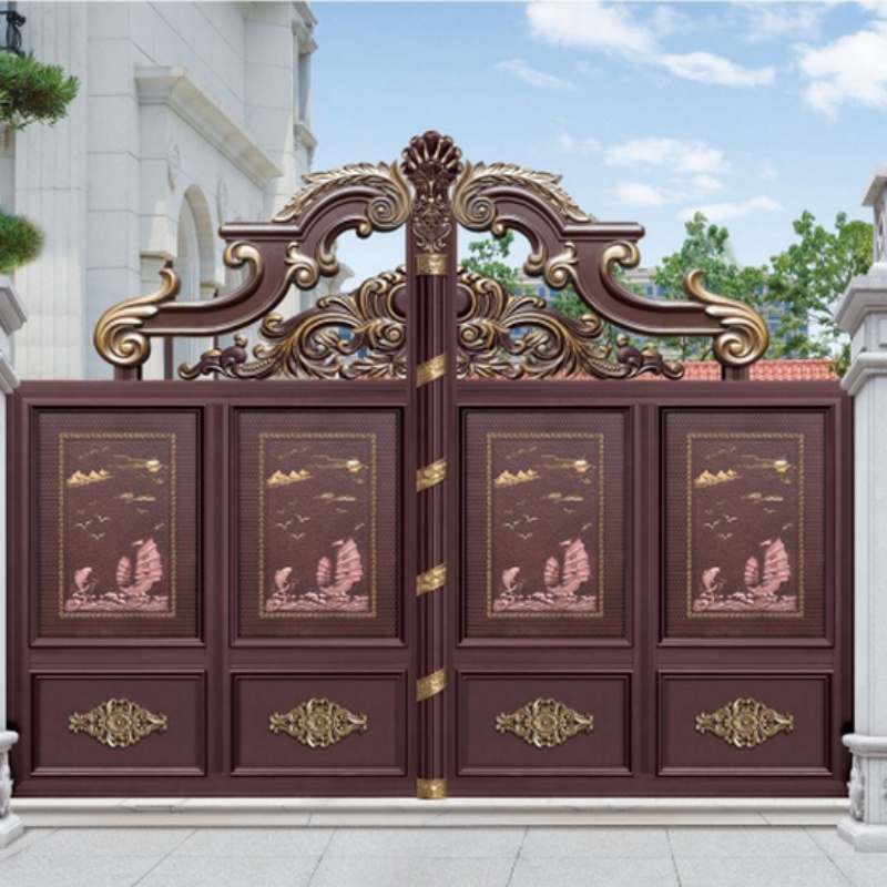Modern Design Aluminum Automatic Gates Art Villa Courtyard Electric House Sliding Gate