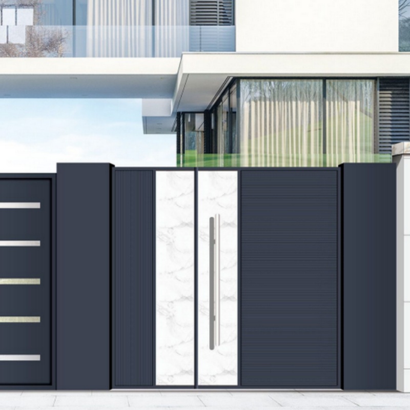 Morden Aluminum Electric Gate Modern Design 3D Swing Garden Gate for Courtyard Driveway Villa Barrier Entrance