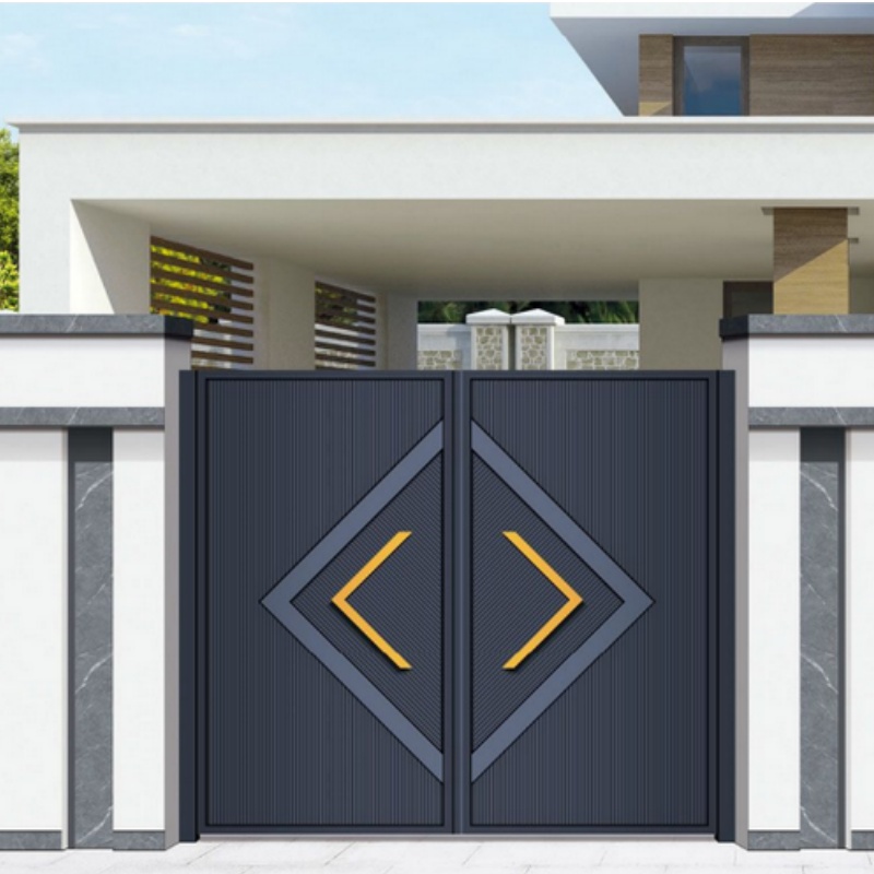 Morden Aluminum Electric Gate Modern Design 3D Swing Garden Gate for Courtyard Driveway Villa Barrier Entrance