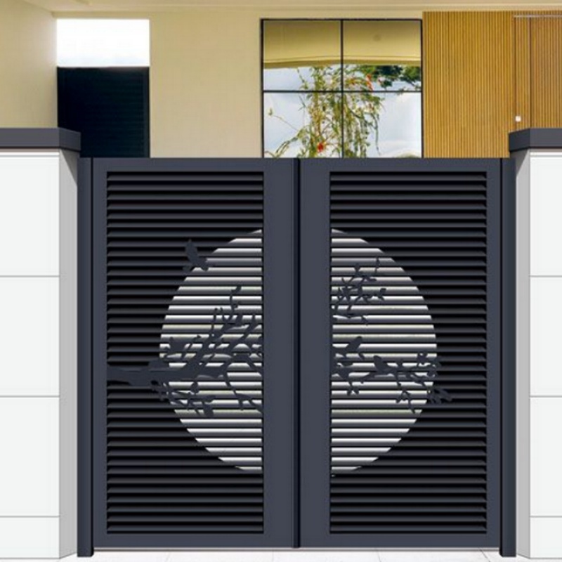 Morden Aluminum Electric Gate Modern Design 3D Swing Garden Gate for Courtyard Driveway Villa Barrier Entrance