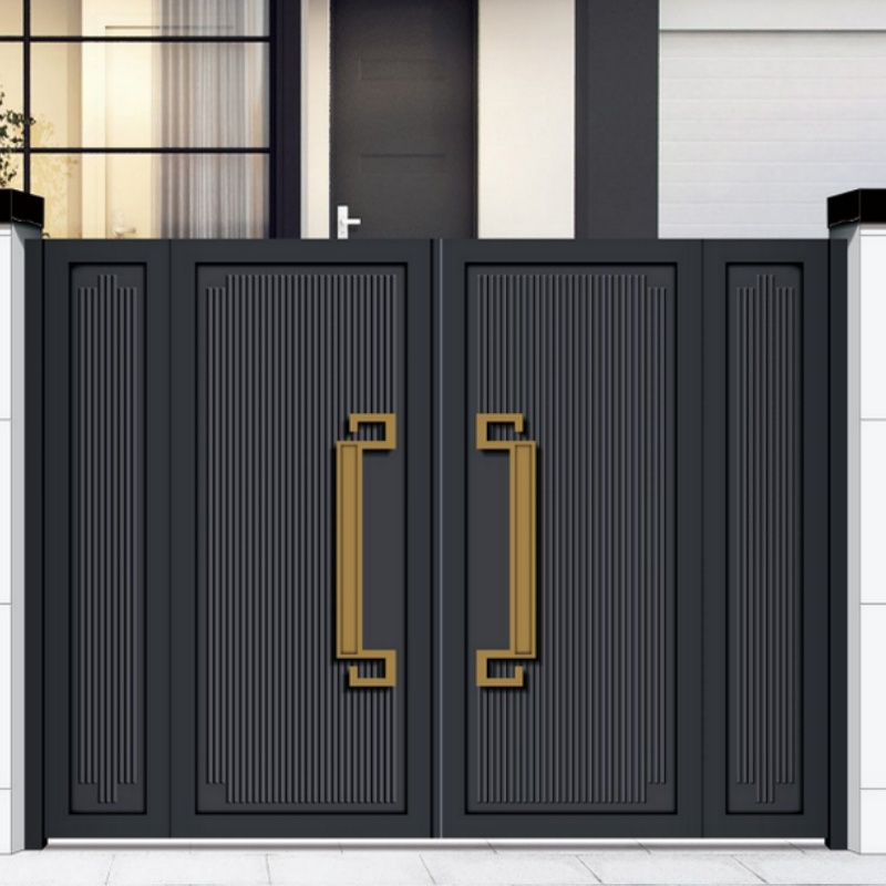 Villa Boundary Gates Iron Aluminum Courtyard Gate Steel Aluminium Metal Gate Swing Gates for Yard Garden