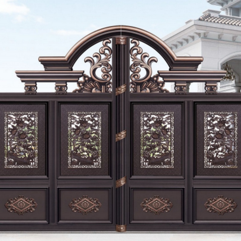 Aluminum Sliding Door Villa House Courtyard Hotel Retractable Swing Driveway Design Elegant Gate