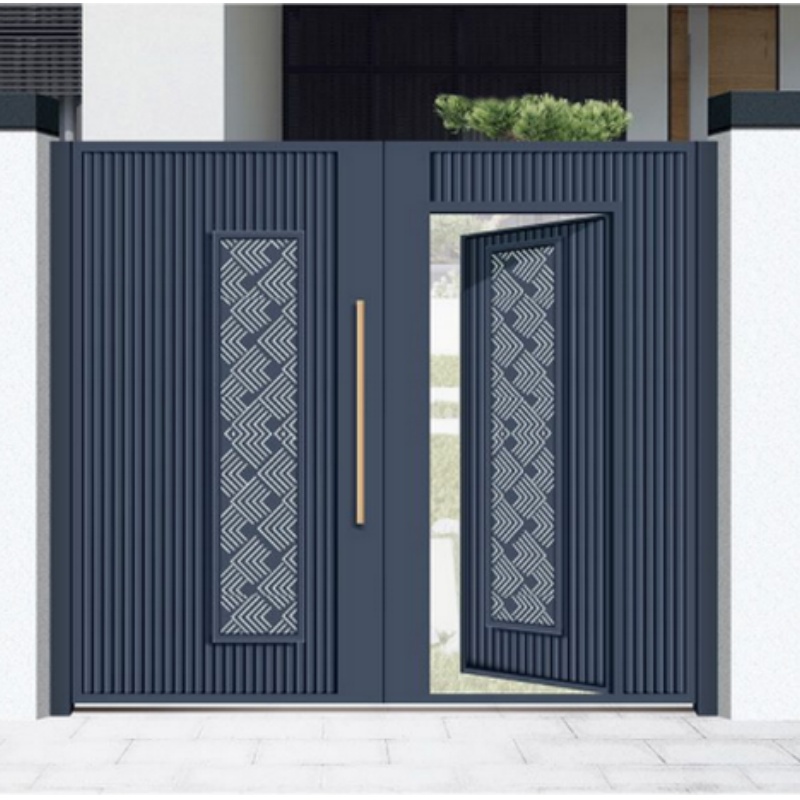 Morden Aluminum Electric Gate Modern Design 3D Swing Garden Gate for Courtyard Driveway Villa Barrier Entrance