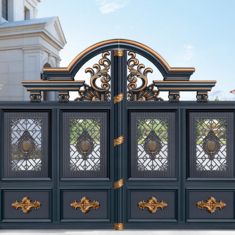 Modern Design Aluminum Automatic Gates Art Villa Courtyard Electric House Sliding Gate