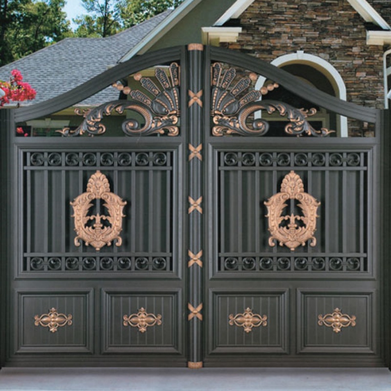 European Style Aluminium Gates Grill Design Aluminium Courtyard Sliding Gate with Automatic Gate Opener