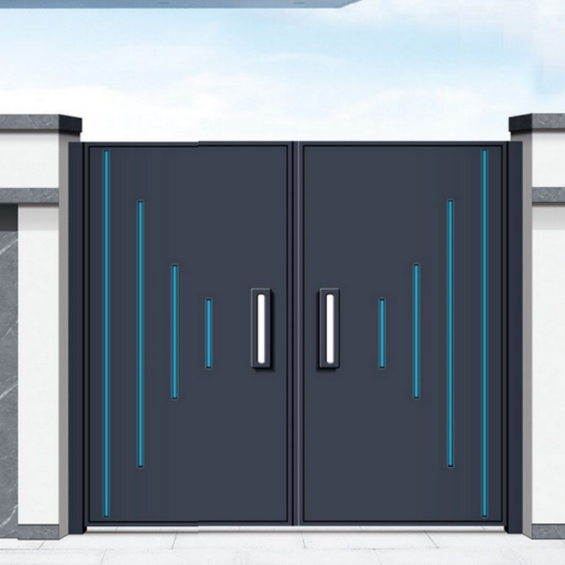 Villa Boundary Gates Iron Aluminum Courtyard Gate Steel Aluminium Metal Gate Swing Gates for Yard Garden