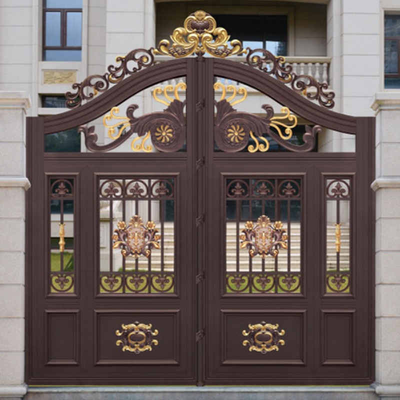 European Style Aluminium Gates Grill Design Aluminium Courtyard Sliding Gate with Automatic Gate Opener