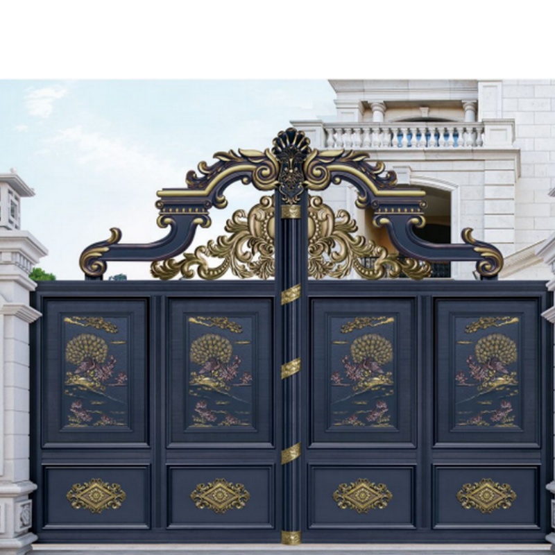 Modern Design Aluminum Automatic Gates Art Villa Courtyard Electric House Sliding Gate
