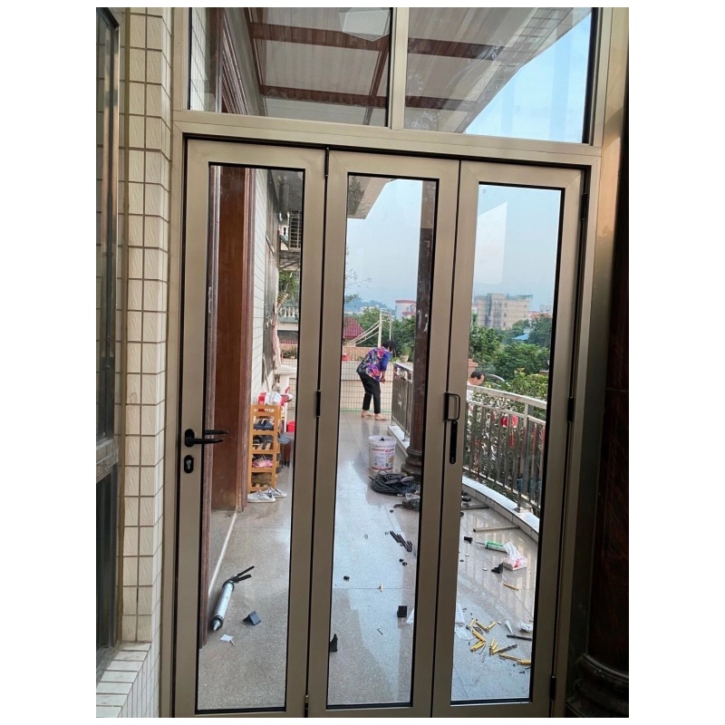 Outdoor Exterior Bifold Doors Modern Designs Aluminum Alloy Double Tempered Glass Bi Folding Door