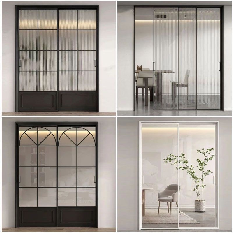 French Retro Style Aluminum Alloy Window & Bathroom Flat Door Extremely Narrow Finished Product