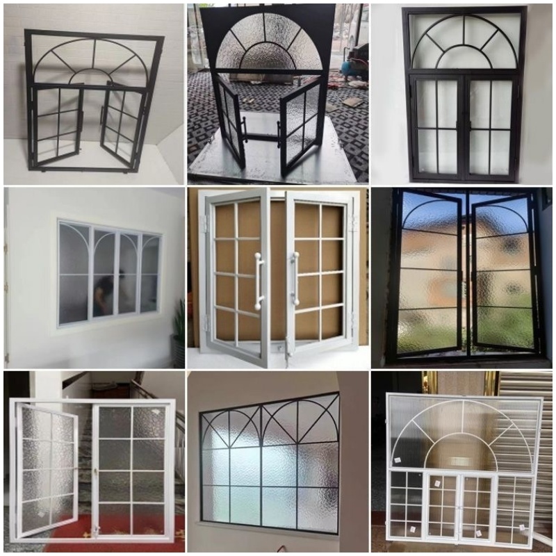 Anti-Vibration OEM ODM Custom Single Leaf French Retro Style Aluminum Glass Doors