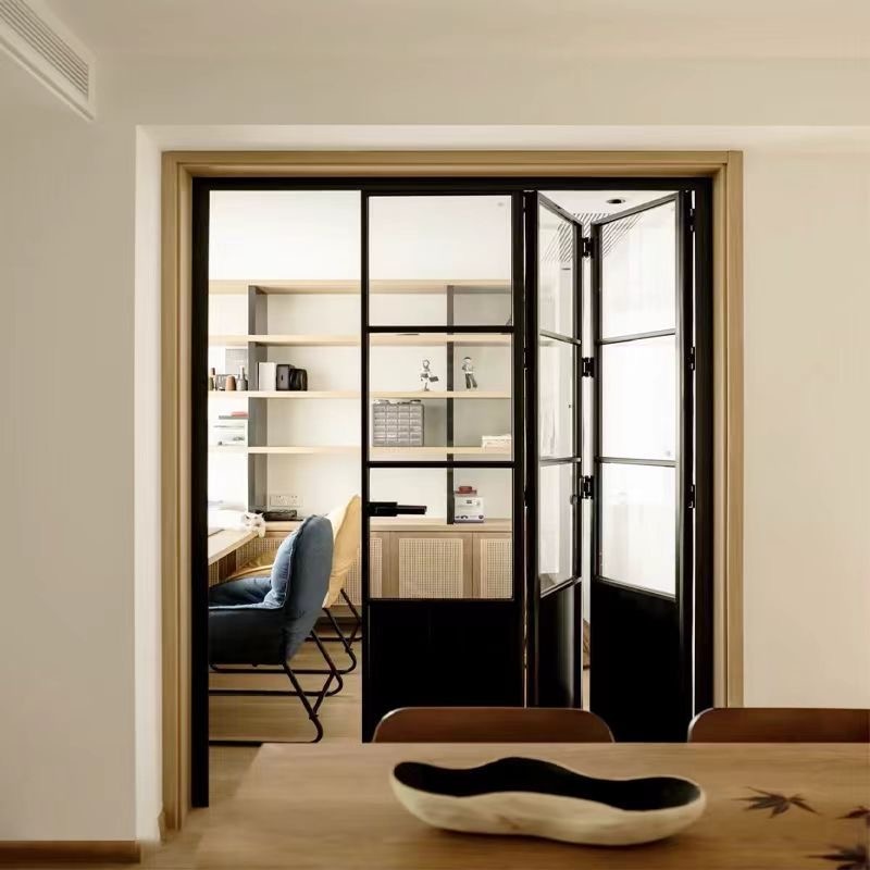 Stable Structure French Retro Style Aluminum Profile Aluminum Alloy Security Glass Door
