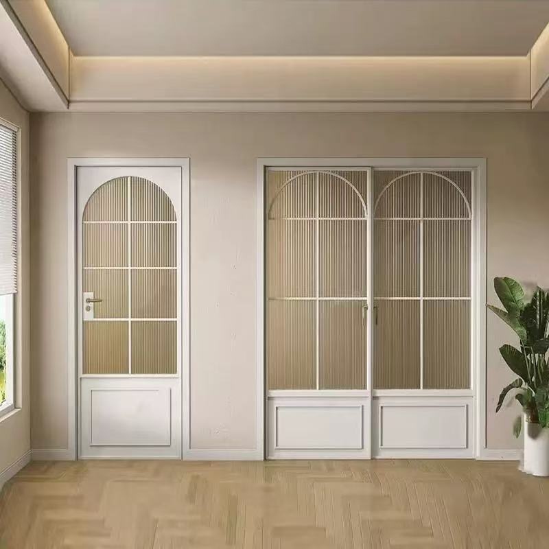 French Retro Style Aluminum Alloy Window & Bathroom Flat Door Extremely Narrow Finished Product