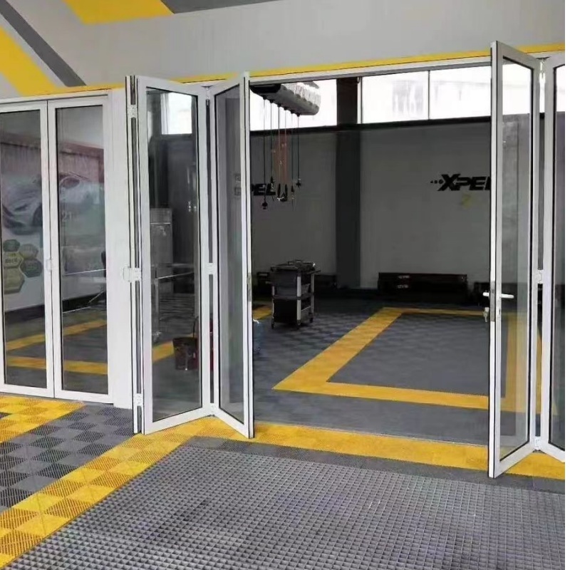 Outdoor Exterior Bifold Doors Modern Designs Aluminum Alloy Double Tempered Glass Bi Folding Door