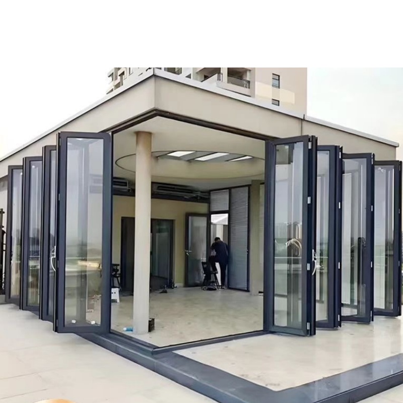 Extra Large Aluminum Builder Choice Accordion Edmonton Folding Door in Houston and Hong Kong