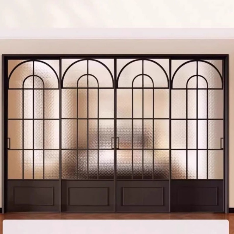 Stable Structure French Retro Style Aluminum Profile Aluminum Alloy Security Glass Door